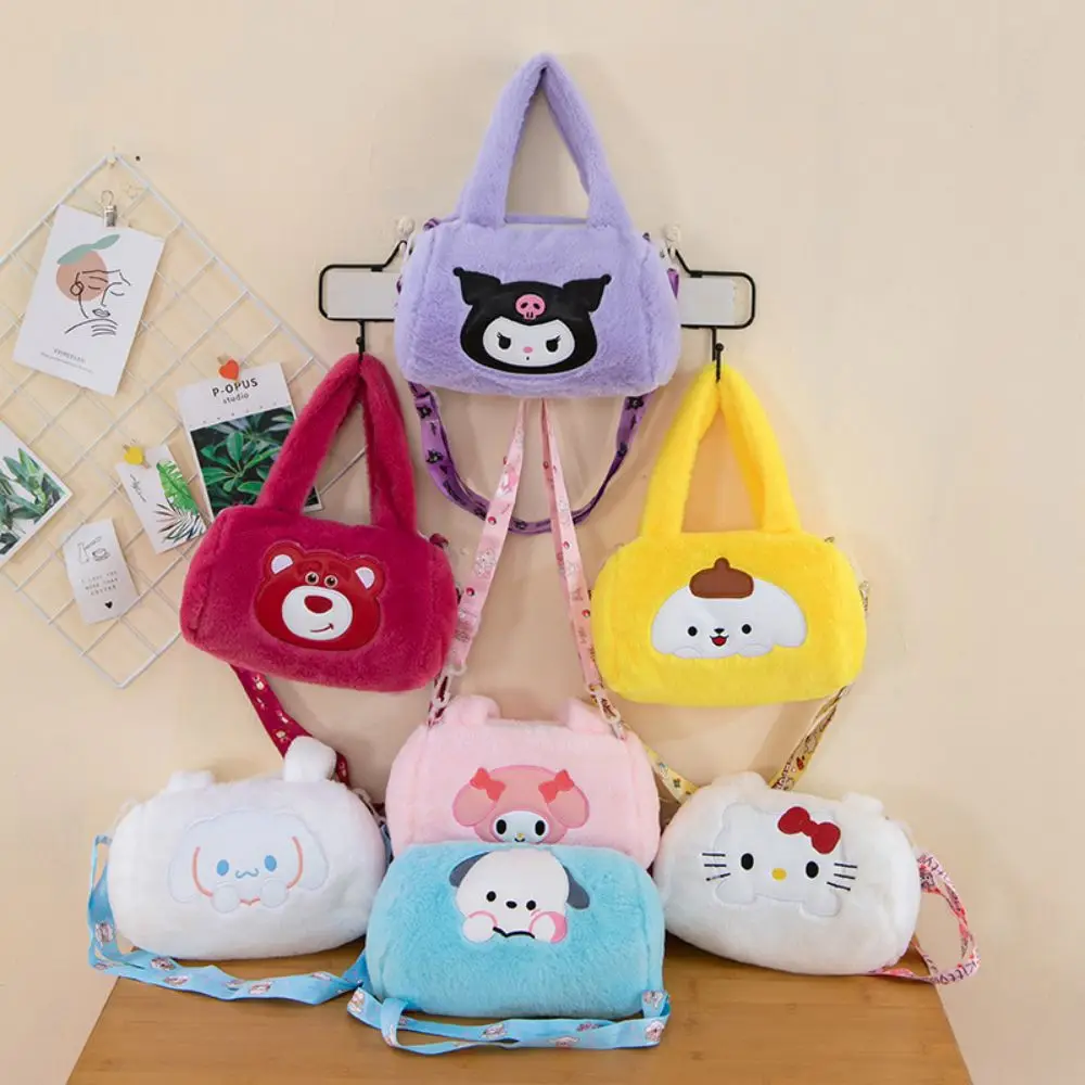 

Sanrio, плюшевая сумка Kuromi Cinnamoroll Melody, женская сумка-тоут, сумки на плечо, женские сумки-мессенджеры, кошельки, подарки для девушек