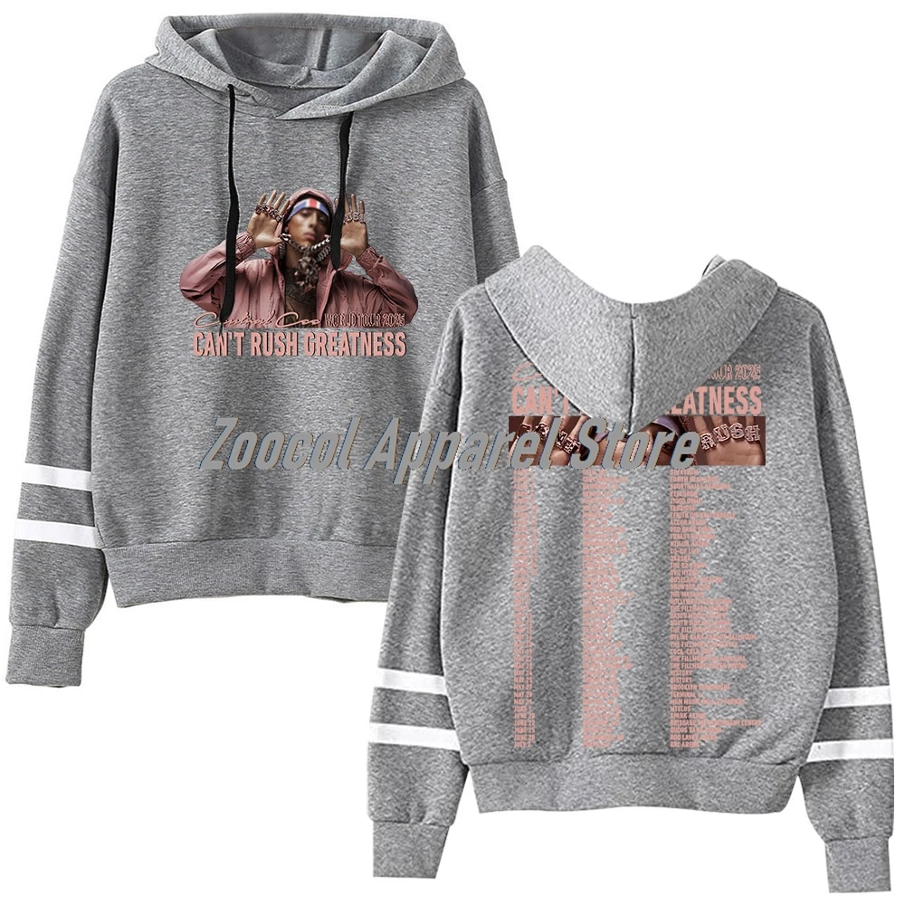 Фото Central Cee Can't Rush Greatness World Tour 2025 Merch Уличная одежда без карманов с параллельными перекладинами и рукавами №3
