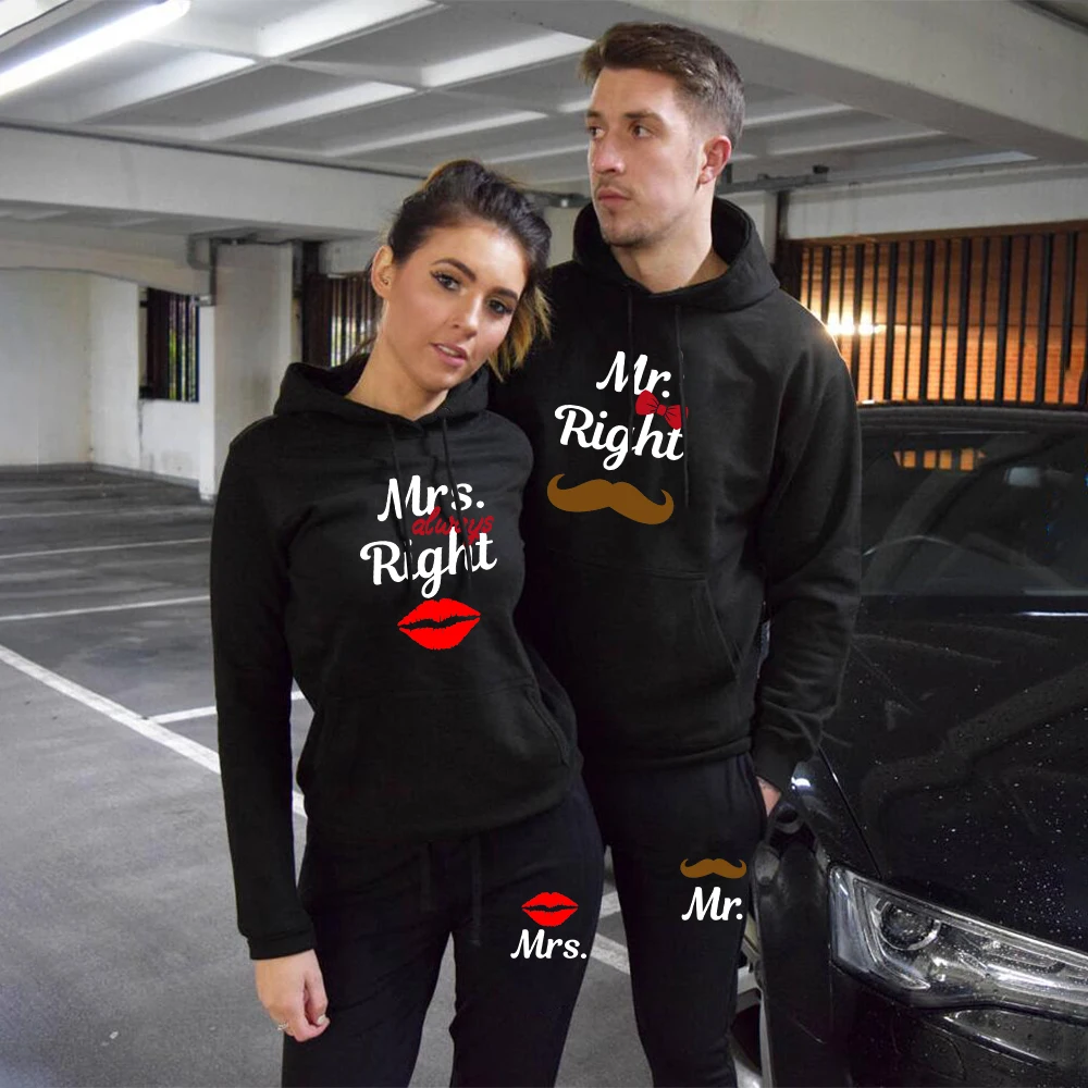 Couple Tracksuit Mr Mrs Print Lovers Hoodie and Pants 2 Piece Casual Harajuku Sweatshirt Men Women Clothes Suits