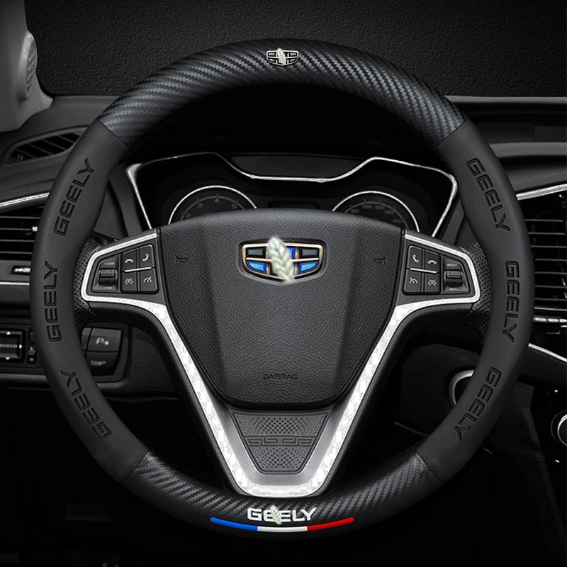 

Car Steering Wheel Cover For Geely Series Geometry C Coolray GX3 Atlas Emgrand EC7 CK EC8 MK CK2 GC9 GC6 7 X7 3D Embossing 38cm