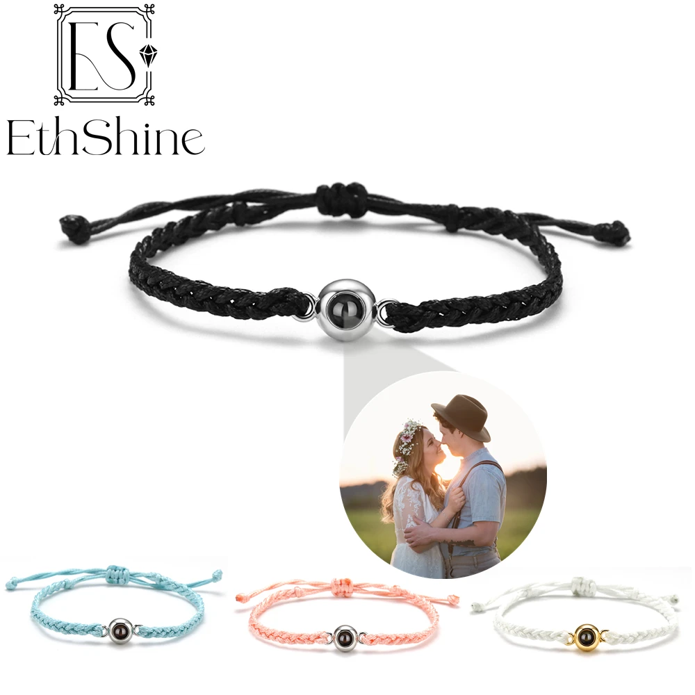 

Браслет ETHSIHNE с проекцией под заказ, с изображением кольца и фотографии, Ювелирное Украшение с памятью для пар, подарок для женщин и мужчин