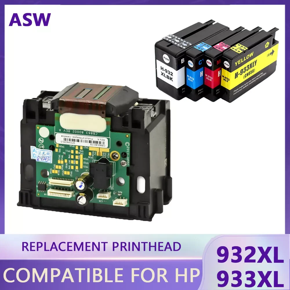 

NEW2023 ASW 1X CB863-80002A 932 933 932XL 933XL Printhead Printer Print Officejet 6060 6060e 6100 6100e 6600 6700 7110 7600