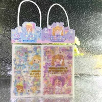 4sheetsset portable scrub sticker girl cartoon hand account stickers cup decoration frosted transparent cute sticky gift label