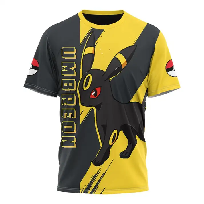 

2023 Pokemon Pikachu Charmander Men's and Women's 3D T-shirts Sports and Leisure Children's Short Sleeves T-shirts
