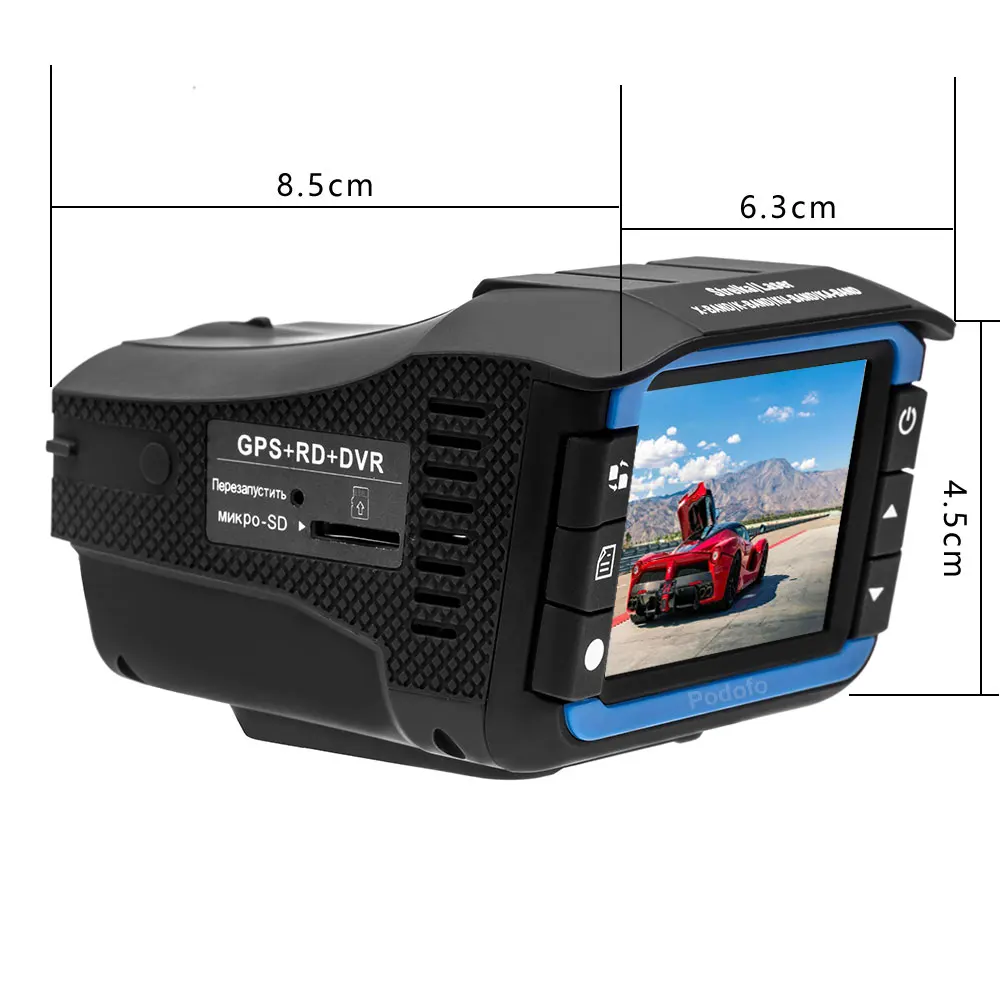 

Russian Market 2 In 1 Driving Car Recorder Radar Detector Electronic Dog GPS Tracker Dashcam Car DVR Camera