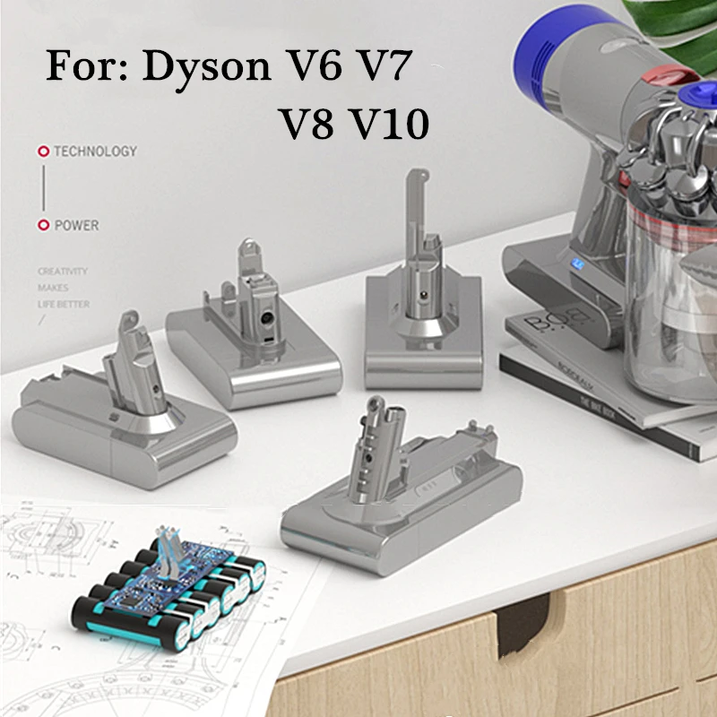 Перезаряжаемая батарея для пылесоса Dyson V6 V7 V8 V10 21 6 в 4000 мАч DC58 DC59 DC61 DC62 DC74 SV09 SV07 SV04 -