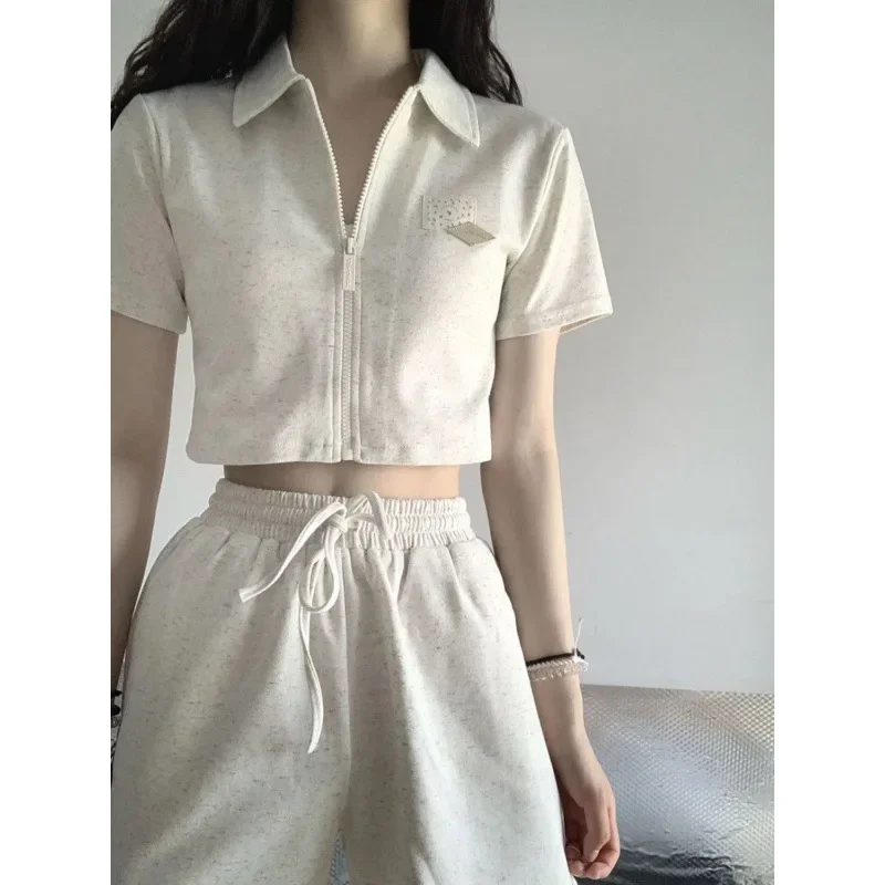 Комплект из 2 предметов в японском стиле повседневная укороченная футболка с