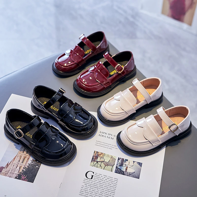 

Children's Patent Leather Shoes Black JK Lolita Shoes for Girls Casual Shoes Kids Moccasins Platform Mary Jane Shoes Size 26-37