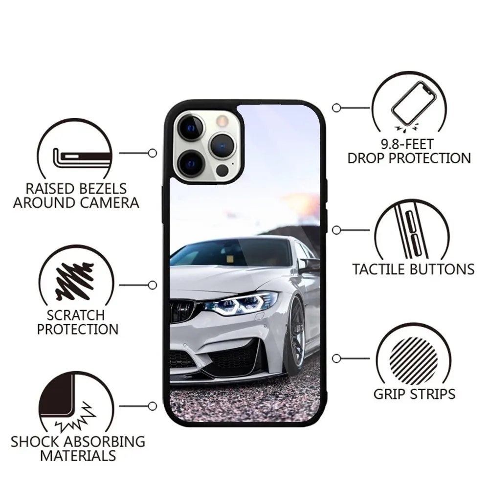 Спортивный крутой автомобильный белый чехол для телефона iPhone 15 14 13 12 11 Plus Pro Max Mini