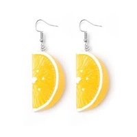 fashion statement dangle fruit earrings fashion cute orange fruit earrings for women girls lover summer jewelry gift