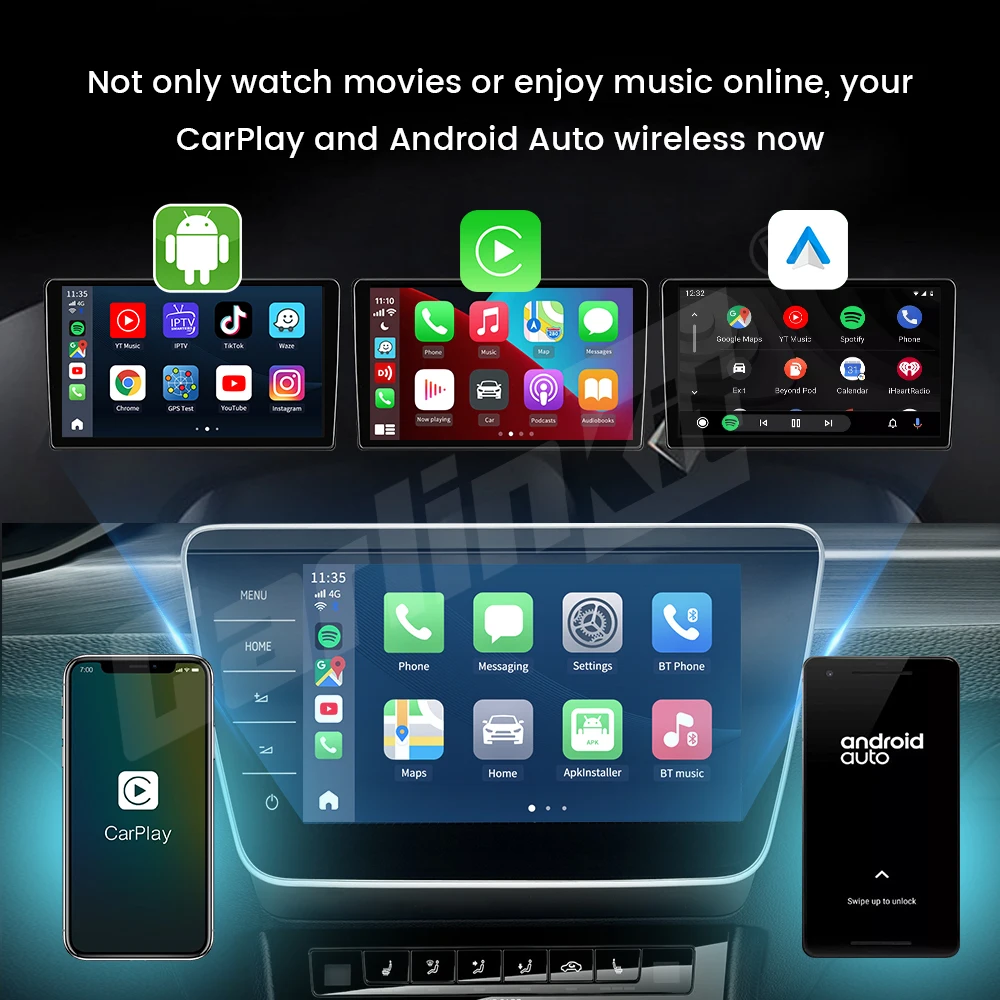 Фото CarlinKit CarPlay Ai Box 665 Android 11 Apple CarPlay беспроводной Android TV потоковая коробка Netflix Ip tv 4GLTE 64 Гб 128 ГБ ROM №3