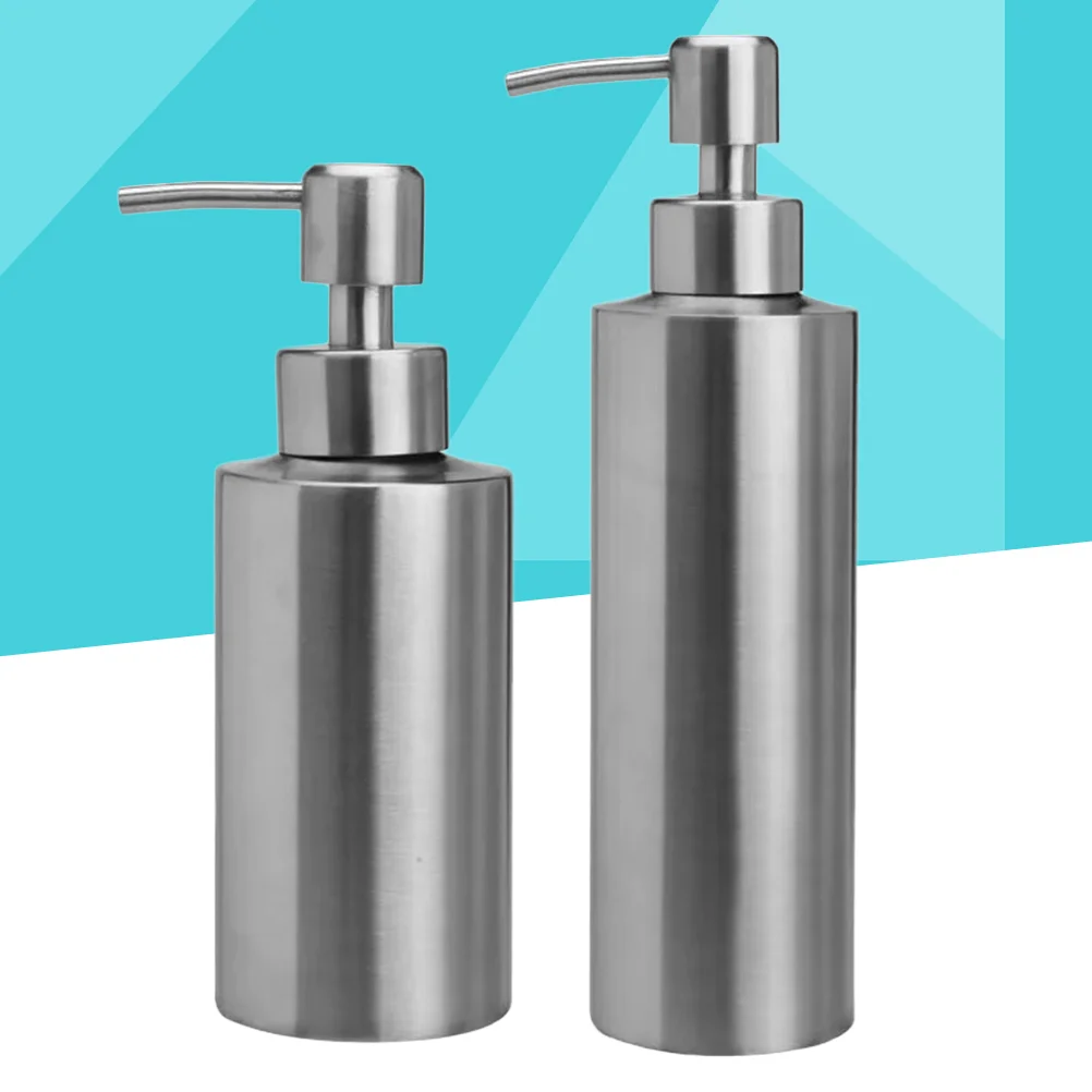 

2pcs Dispenser Empty Bottles Stainless Steel Bottles Shower Lotion Bottles Containers Refillable Shampoo Bottles 250ml 350ml