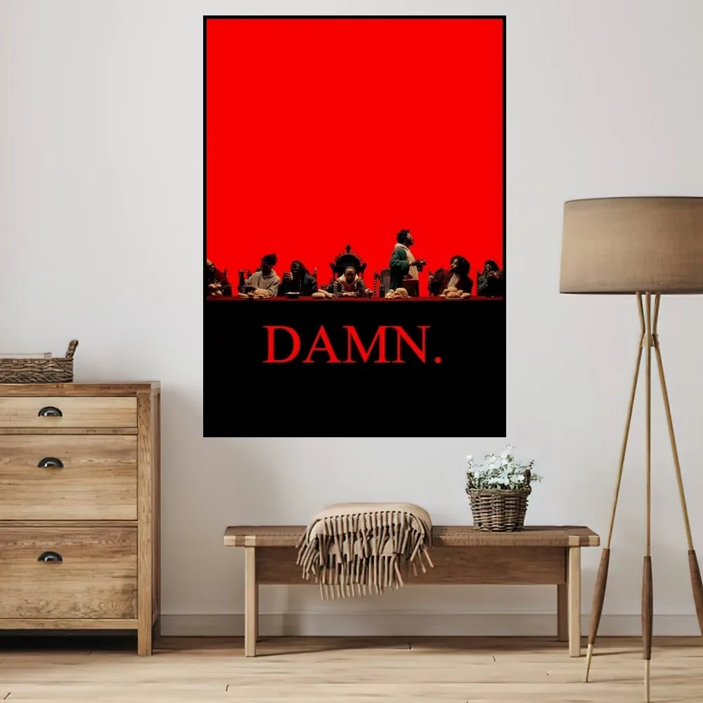 Рэпер K-Kendrick Lamar Damn плакат маленькие принты наклейка на стену комнаты настенная