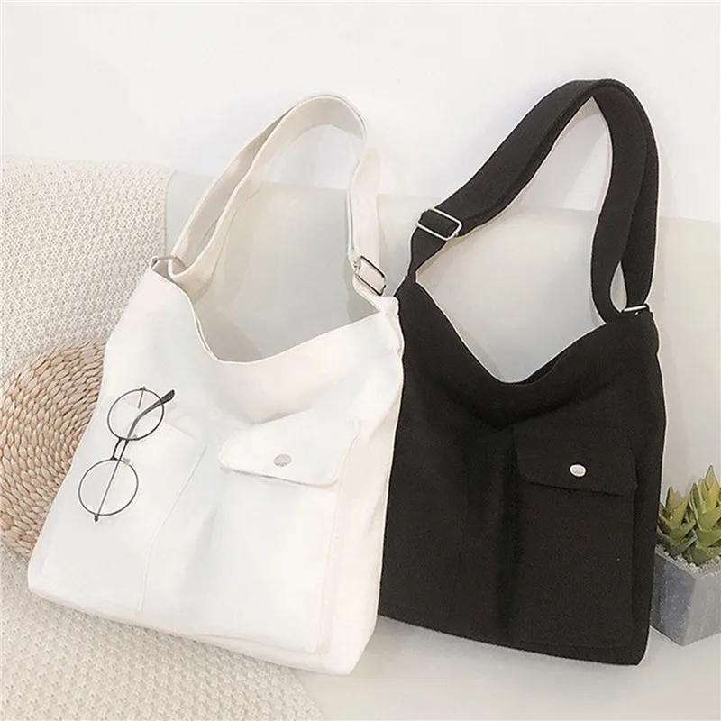 

Women's Bag 2022 Female Tote Canvas Simple Soft Fashion Messenger Bolsas Quality Shopper Crossbody New Designer Shoulder Bags