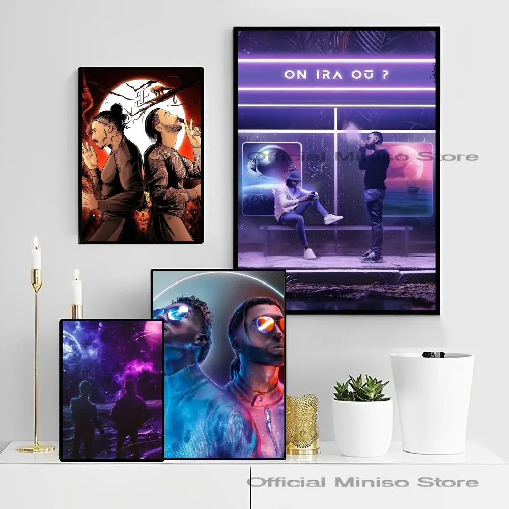 Самоклеящийся настенный плакат Rapper искусство фотография кофейный дом PNL QLF Singer