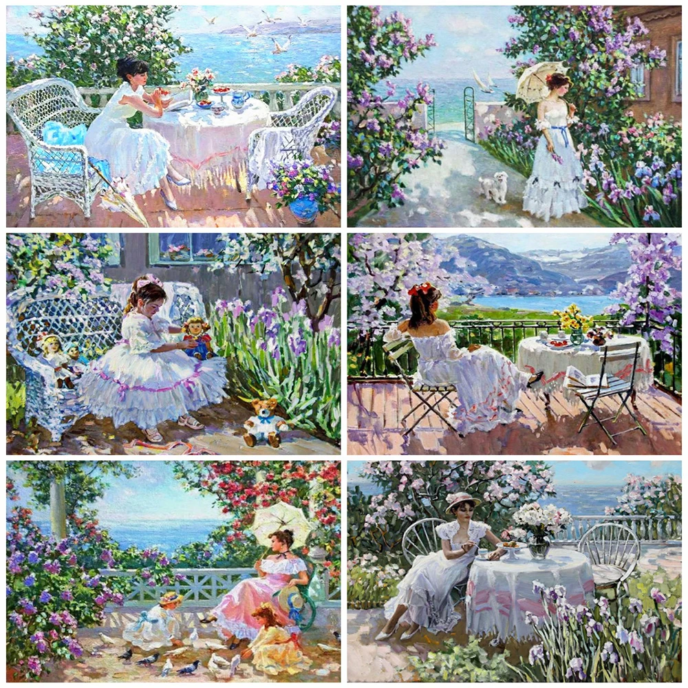 

EverShine полная площадь алмазная вышивка женщина вышивка крестиком алмазная мозаика сад бисером рукоделие пейзаж живопись декор для дома