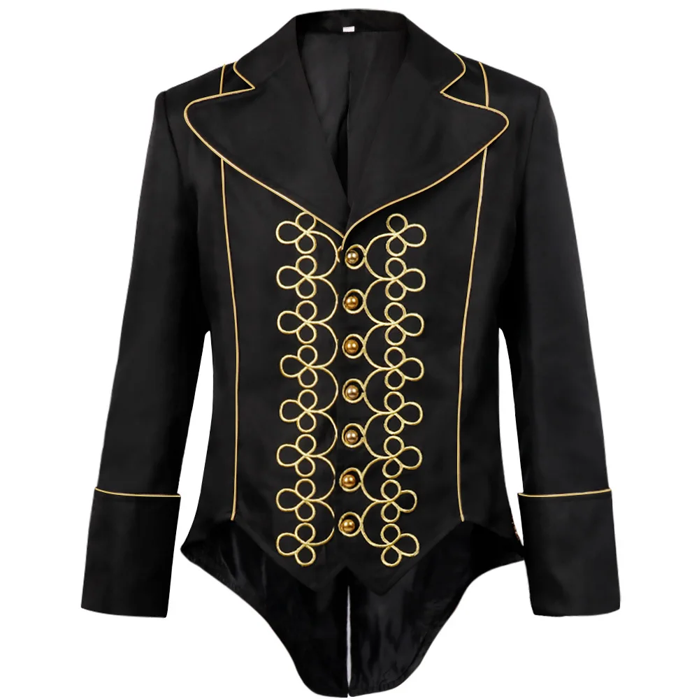 

New Medieval Vintage Clothing Men's Gilt Embroidered Court Tuxedo