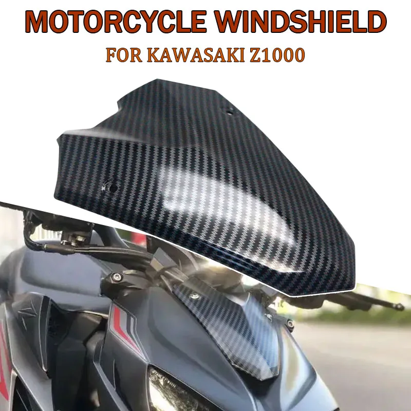 

For Kawasaki Z1000 2014 2015 2016 2017 14 15 16 17 Motorcycle ABS Injection Carbon Fiber Top Fairing Windshield Cover Windshield