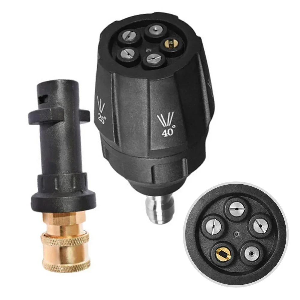 Максимальная универсальность и чистящая способность с насадками 5 в 1 для мойки