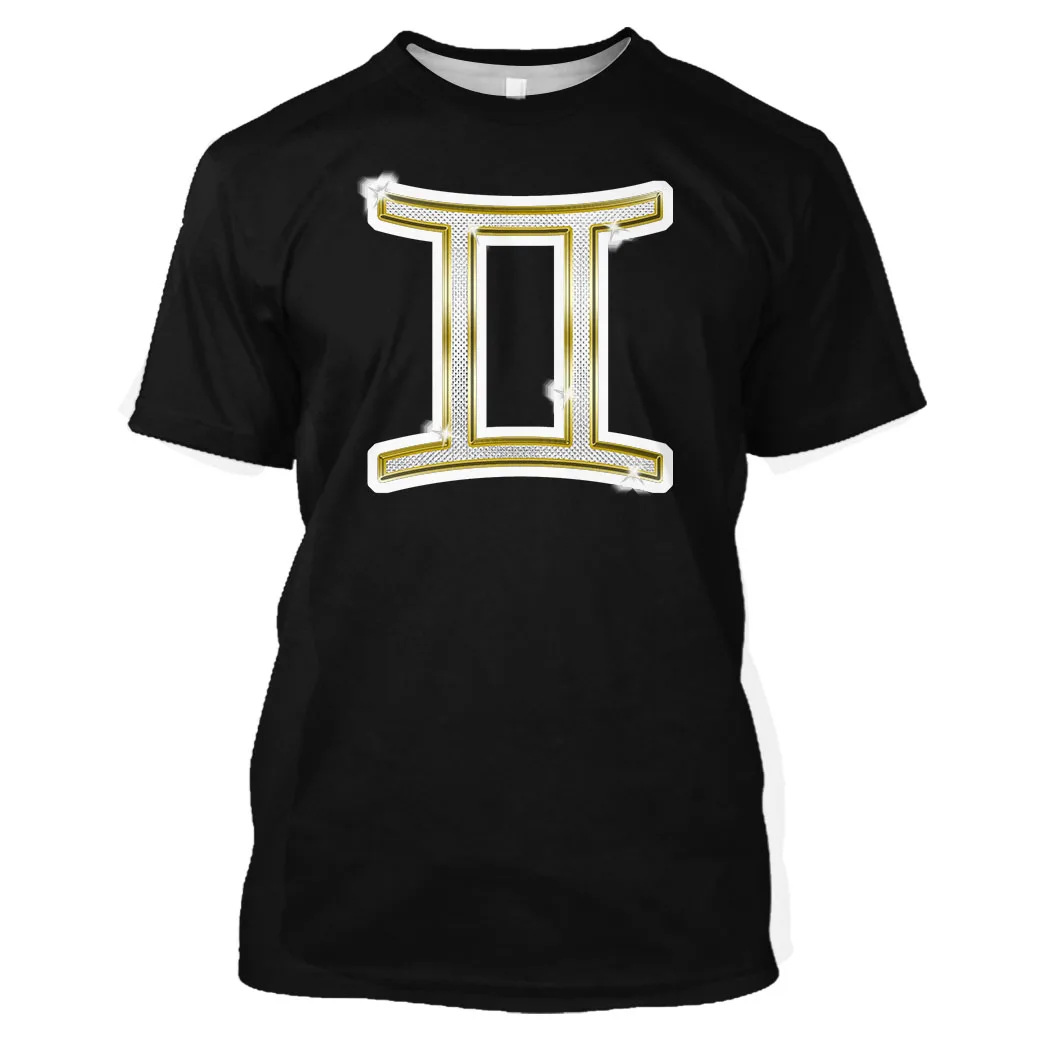 

Jumeast Men 3D Graphic Tees Oversized Printed T Shirts For Men Clothing Harajuku Colourful Logo Constellation Gemini Anime Tops