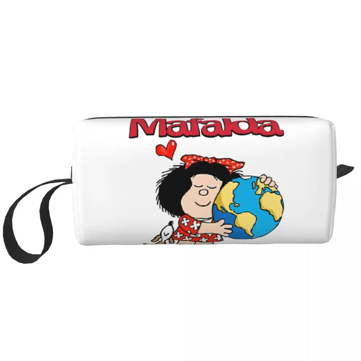 

Mafalda World And Her Puppy Toiletry Bag Quino Comic Cosmetic Makeup Organizer Ladies Beauty Storage Bags Dopp Kit Case Box