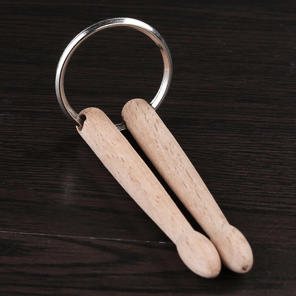 

3PCS Drum Stick Key Chain Accessories Beech Drum Stick Keychain Pendants Environmental Protection Keychain Hanging Stylish Drum