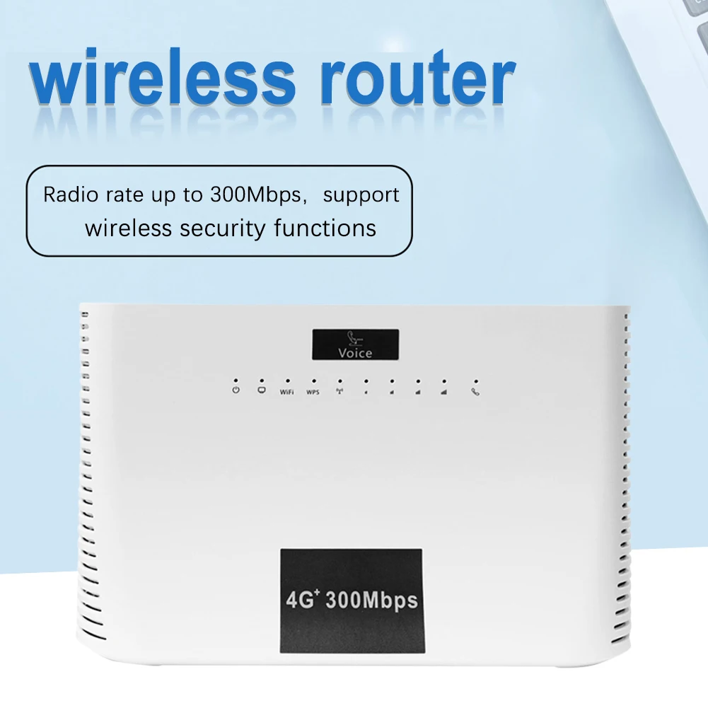 

4G беспроводной маршрутизатор с Европейской/американской вилкой, Wi-Fi роутер 300 Мбит/с со слотом для SIM-карты, сетевой порт 4xRJ45, высокоскоростной Интернет для дома и офиса