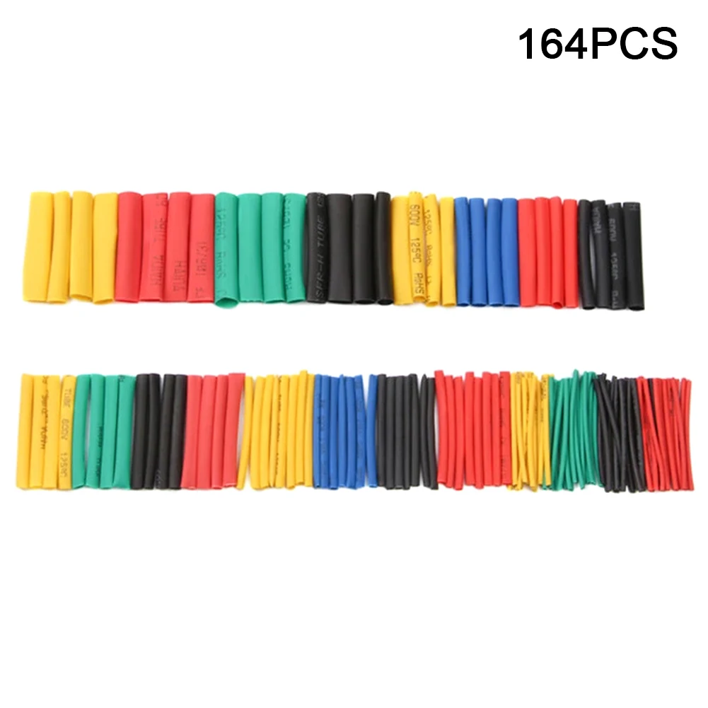 

164pcs/set Professional Long Lasting Multifunction 5 Sizes Electric Insulation Connector Wire Wrap Practical Heat Shrink Tube