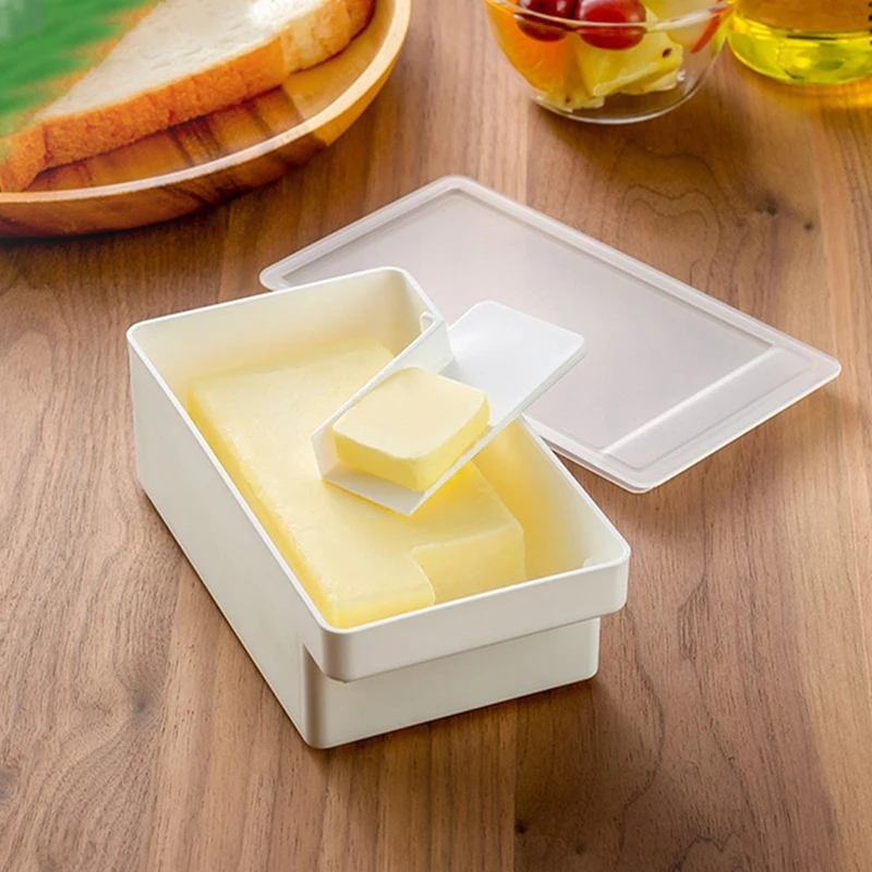 

Japan Butter Box Cutting Organizer with Lid Cheese Preserving Box Serving Tools Kitchen Box Cheese Cutter Crisper Box