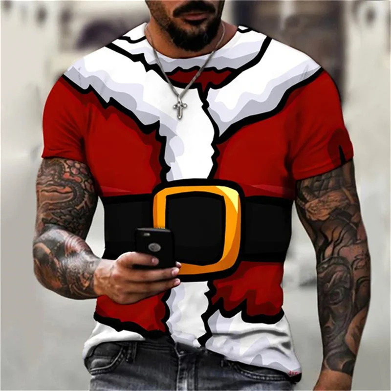 

Pop Summer 3D Merry Christmas Santa Claus Printing T Shirt For Men Children Hipster Tops Women Y2k Harajuku Clothing Fashion Tee