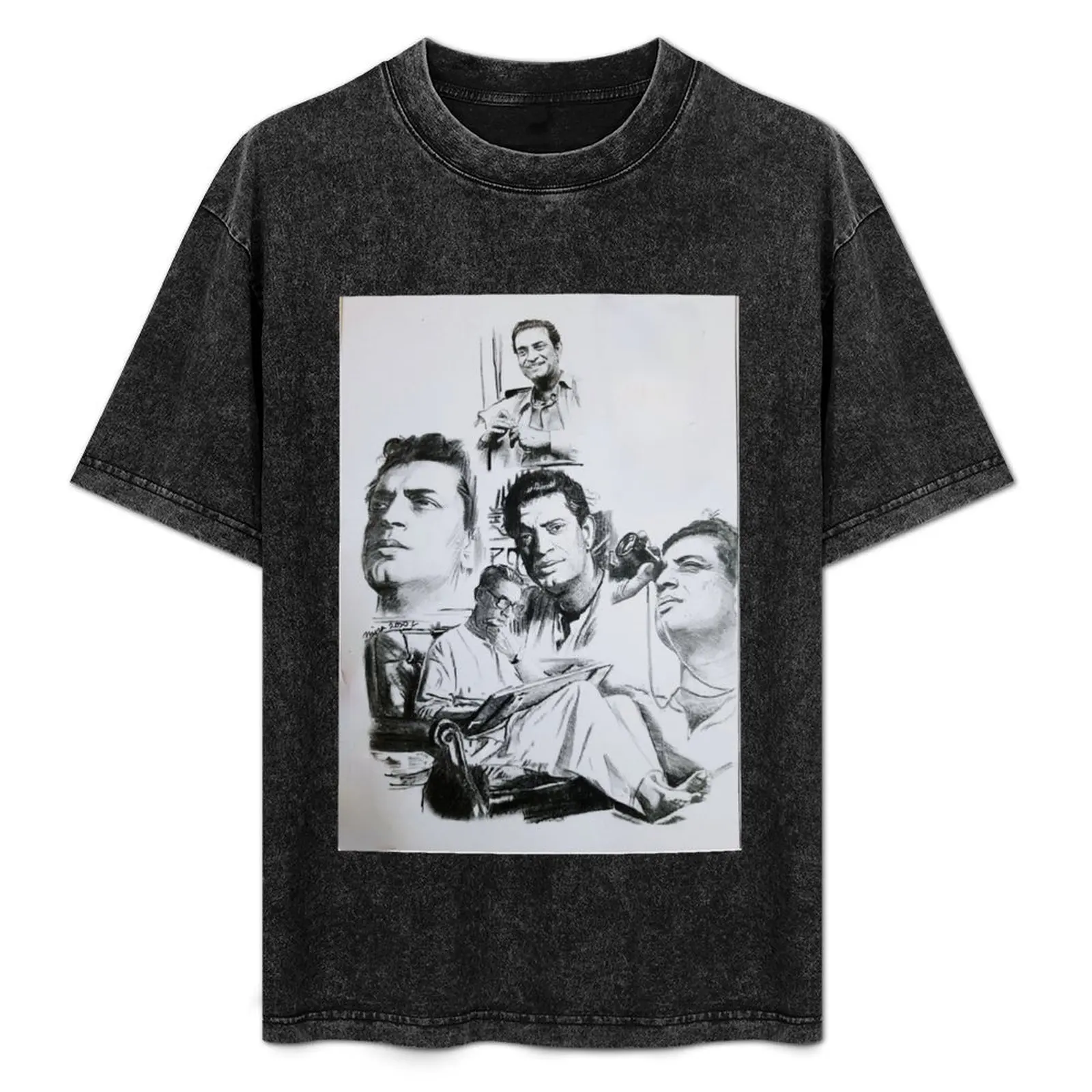 Футболка Satyajit Ray Collage с графикой винтажная футболка рисунком баскетбольные