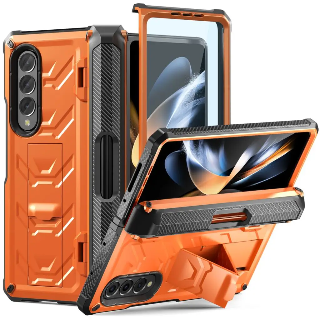 

Military Heavy Duty Cover for Samsung Galaxy Z Fold 4 3 Full-Body Rugged Armor Case Screen Protector Kickstand Pen Slot Holder