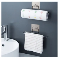 new nail freetoilet paper holder hanging bathroom tissue holder towel rack rag storage rack wall mount paper holder household