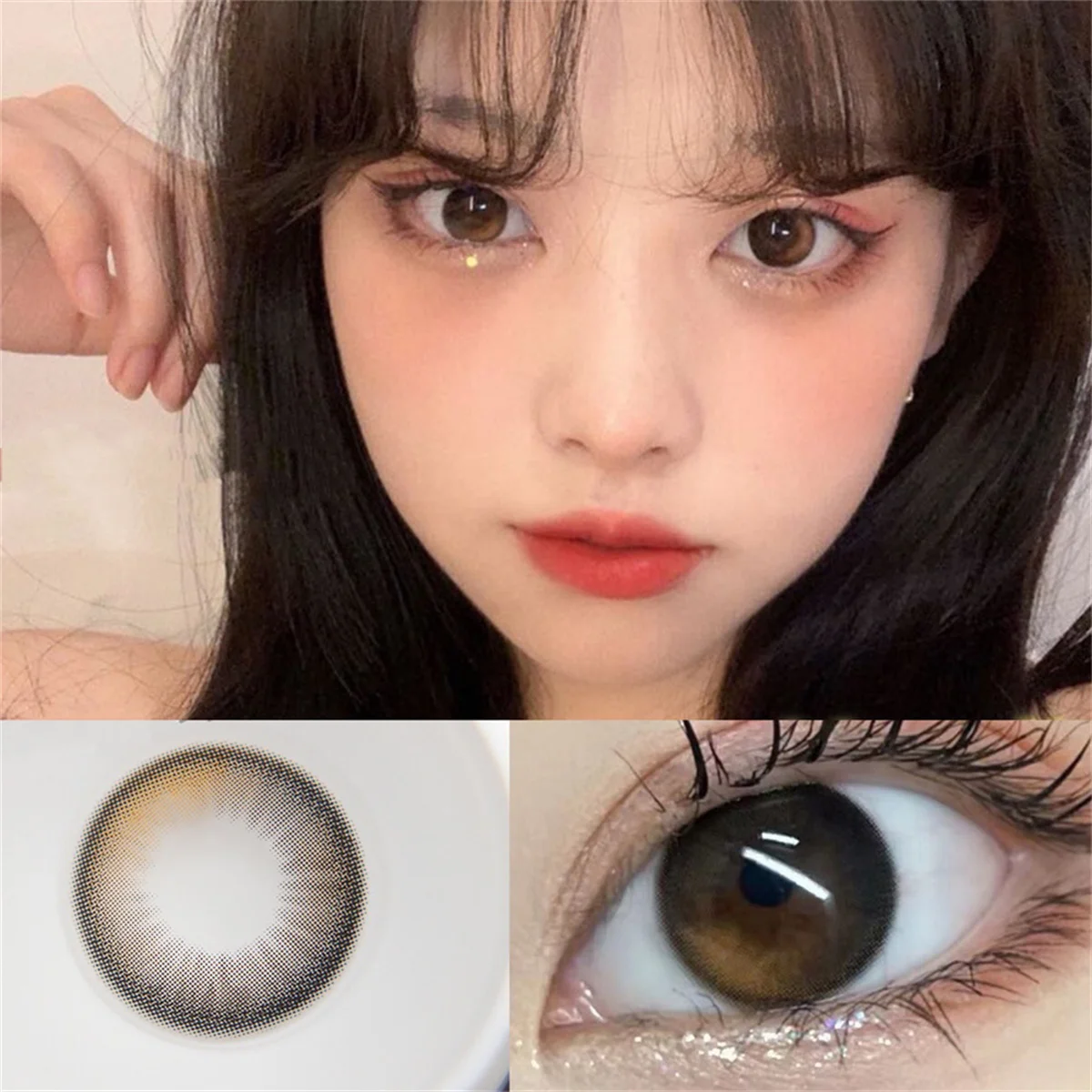 Monday Brown Myopia Prescription Soft Colored Contacts Lenses For Eyes Small Beauty Pupil Make Up Natural Yearly