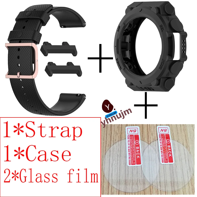 

Силиконовый ремешок и крышка для часов Amazfit T-Rex 2, ремешок для спортивного браслета для часов Amazfit T Rex 2, зеркальная пленка