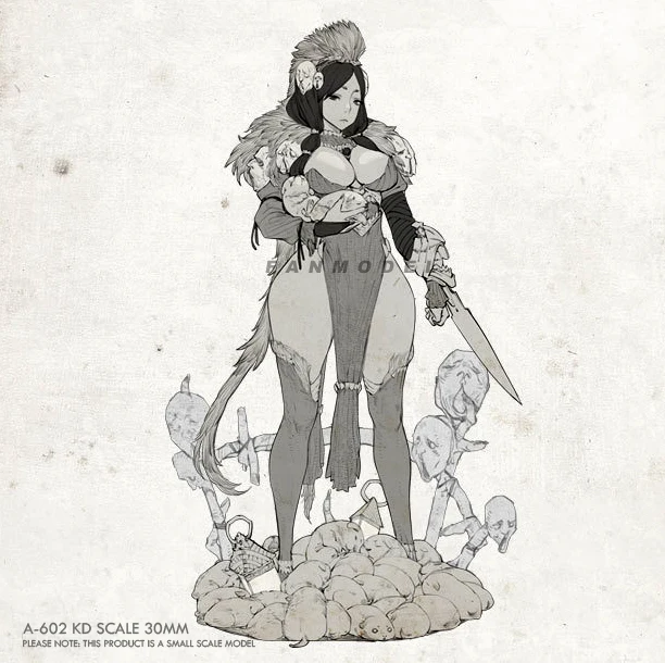 

KINGDOM DEATH KD 38mm Beauty Warrior Goddess Series Unpainted Resin Model Garage Set A-602