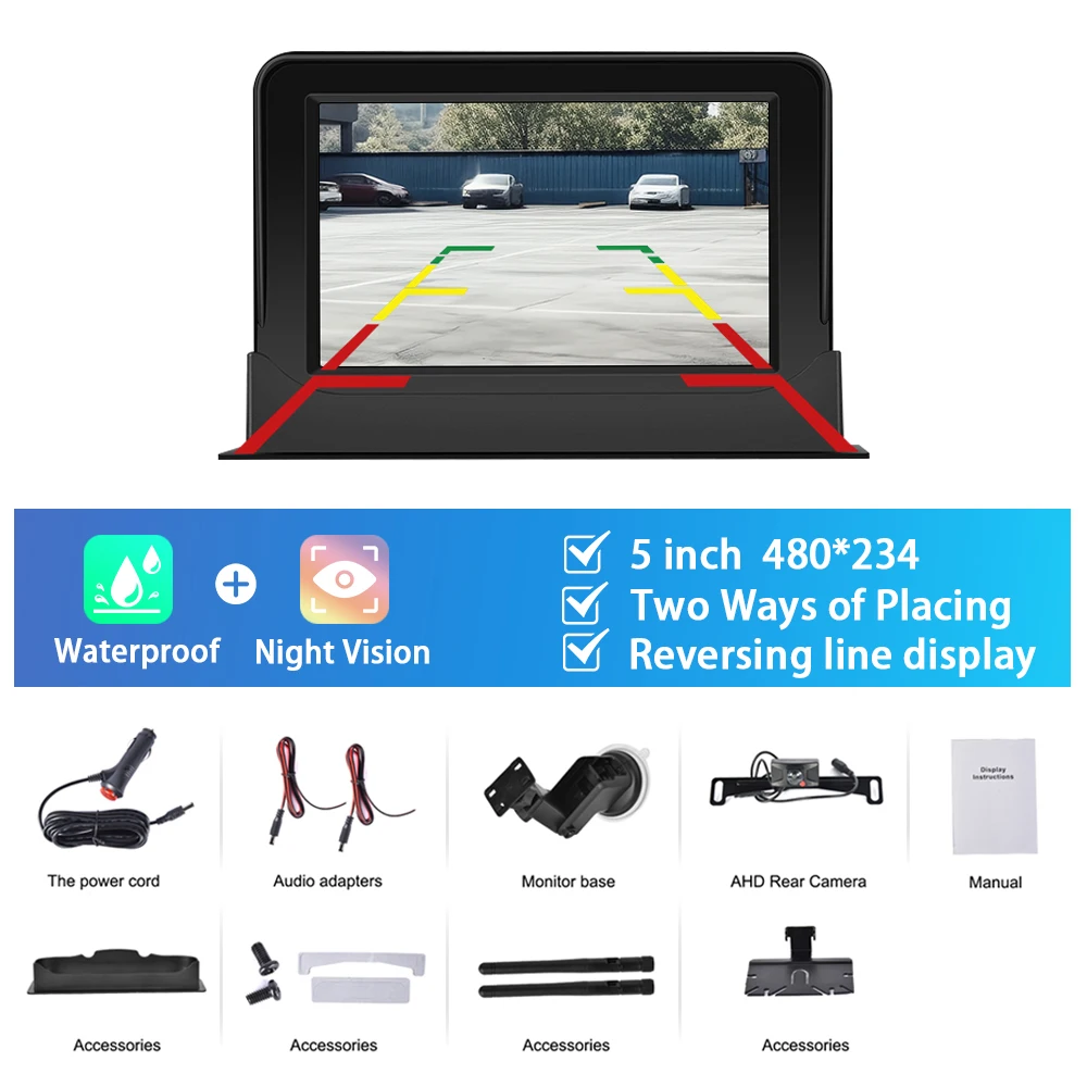 Автомобильный монитор Podofo автомобильный водонепроницаемый HD заднего вида с