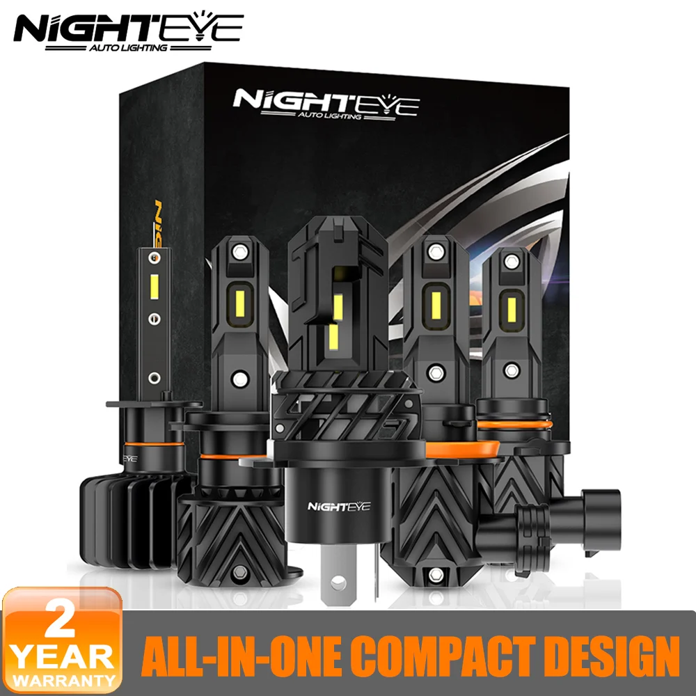 

NIGHTEYE N35 H7 LED H4 H11 H8 H9 H1 9005 HB3 9006 HB4 Car Headlight Bulbs 50W 10000LM 6000K White 1:1 Mini Size Bright Car Lamps