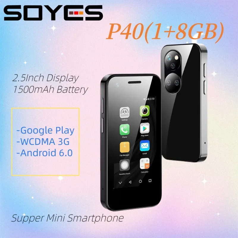 

Мини-смартфон SOYES P40, ультратонкий, 3G, Android, 6,0, две Sim-карты, четыре ядра, Поддержка Google Play