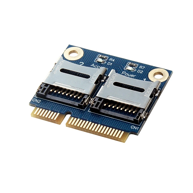 Мини-адаптер Pci-E 2 SSD HDD для ноутбука двойной Micro- SD SDHC SDXC TF Mini Pcie устройство чтения