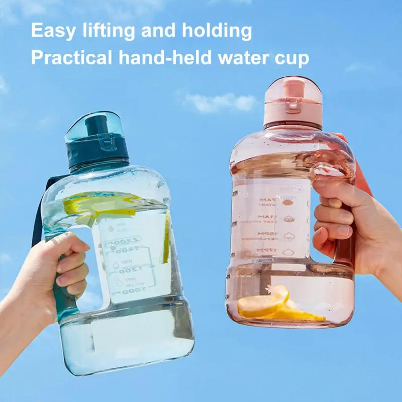 

Creative Water Cups Large Capacity Plastic Water Bottle Gradient Color Wholesale Straw Cup Outdoor Fitness Sports Hot