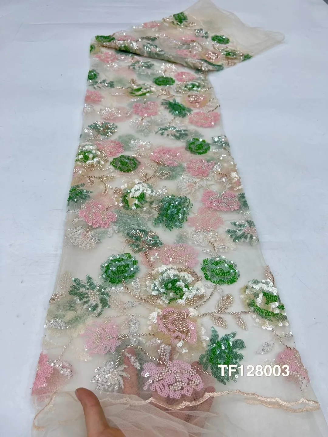 Новейшая африканская кружевная ткань с блестками 2024 Высококачественная вышивка