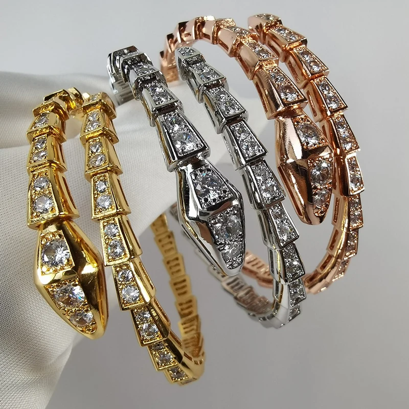 

Новинка 2023, высококачественный серебристый полноразмерный весенний браслет в форме змеи, модный ретро браслет в виде змеи, роскошные женские украшения