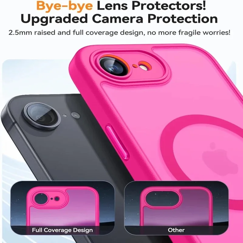 Фото Роскошный магнитный полупрозрачный матовый чехол для iPhone 17, 16, 15, 14, 13 Pro Max, 17Pro, 17e, с поддержкой беспроводной зарядки MagSafe, противоударный Чехлы, чехол на айфон 17 про макс №2