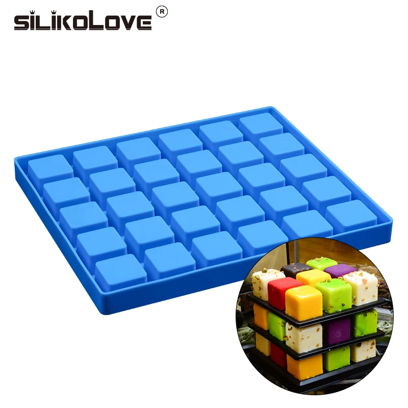 

Новинка, утолщенные силиконовые формы SILIKOLOVE для выпечки десертов, фотоформа, 30 полостей, квадратные силиконовые формы, инструменты для выпе...