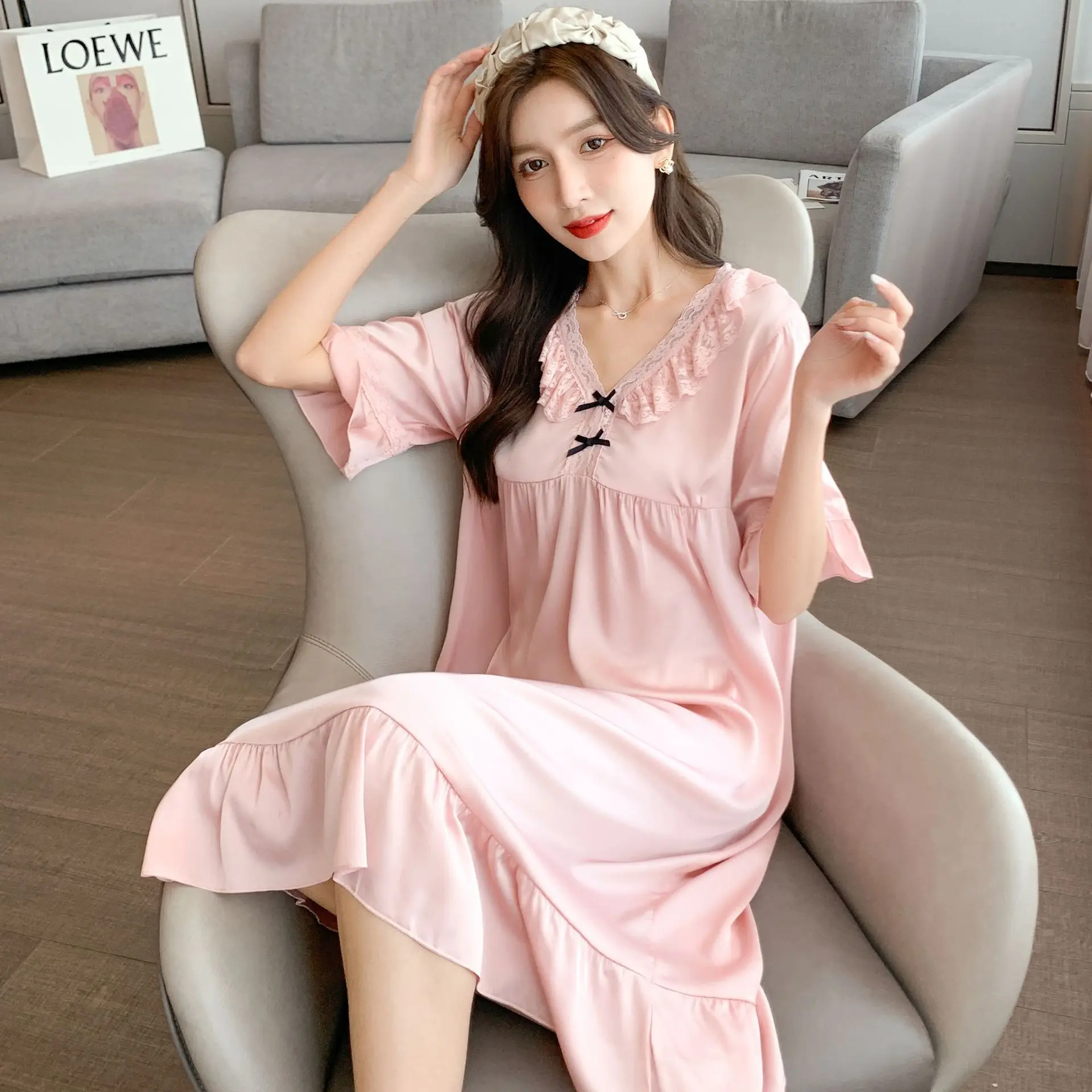 Hot Sale Ladies Cool Comfort Pajama Dress Wholesale  sexy femme sous vêtements  sleepwear women