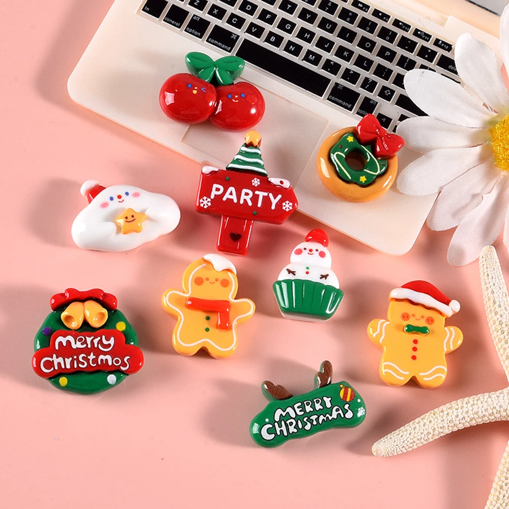 

10 шт. новые вишневые Мультяшные рождественские пластмассовые фотообои для шпильки для скрапбукинга ювелирных изделий «сделай сам» декоративные аксессуары для рукоделия