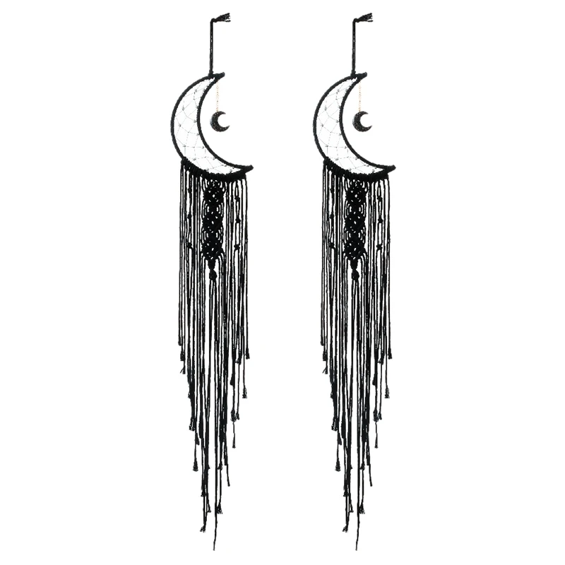 

Макраме плетеная настенная подвеска Луна Ловец снов-бохо шикарный домашний декор для стен красивый декор для квартиры общежития комнаты