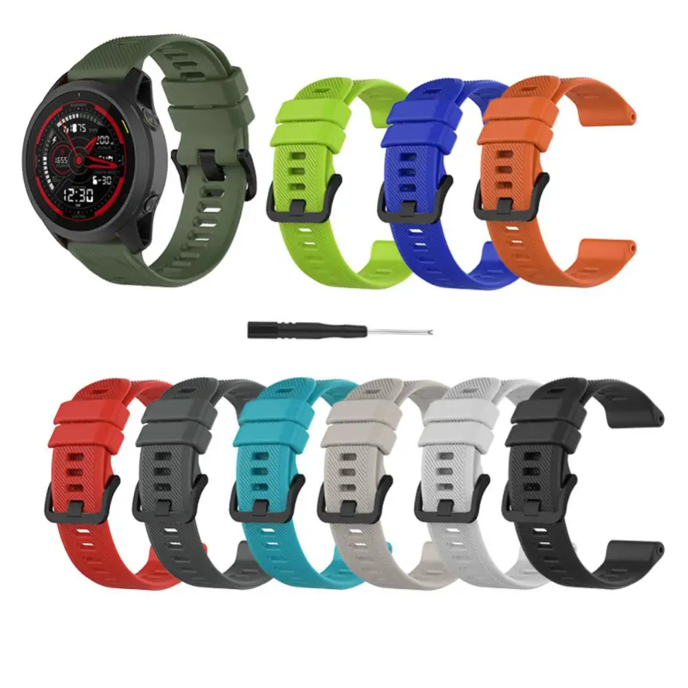 

Unisex Waterproof Replacement Strap Wristband Black Buckle Sweatproof Silicone Strap For Garmin Forerunner 745 Smart Accessories