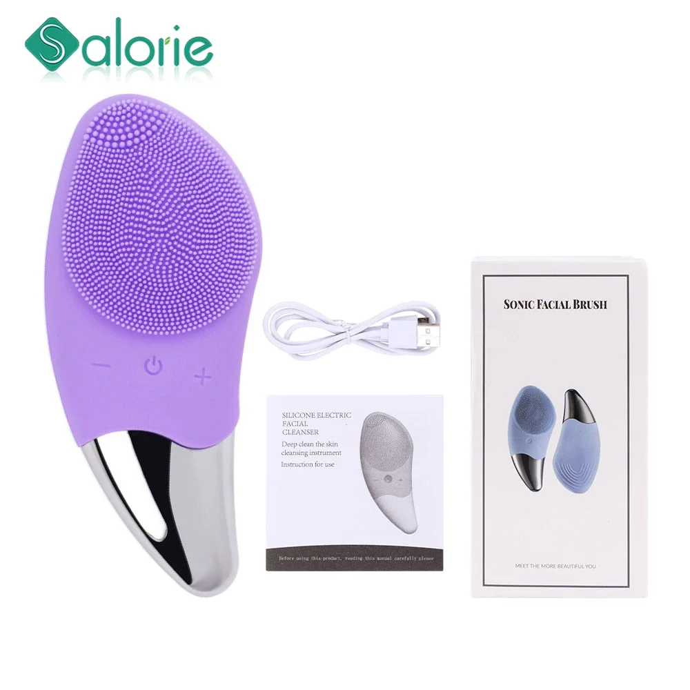 

Mini Electric Silicone Sonic Facial Cleansing Brush Face Cleaner Deep Pore Cleaning Skin Massager Face Cleansing Brush Device